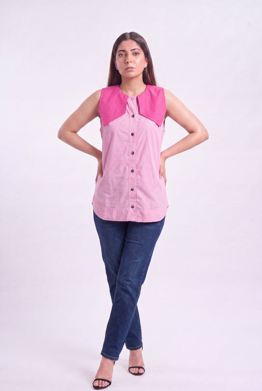 Tbfo Pink Collar Top