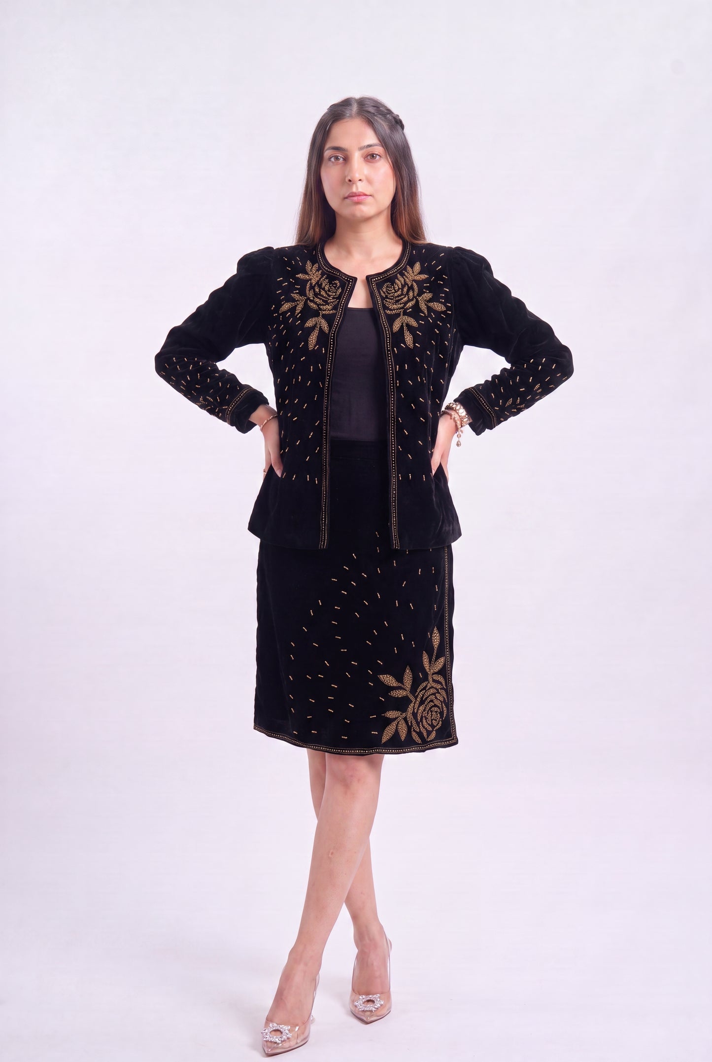 Tbfo black valvet 2 Peice Coord Set