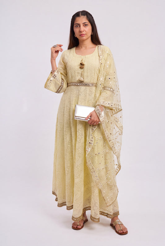 Tbfo Ivory Bloom Anarkali