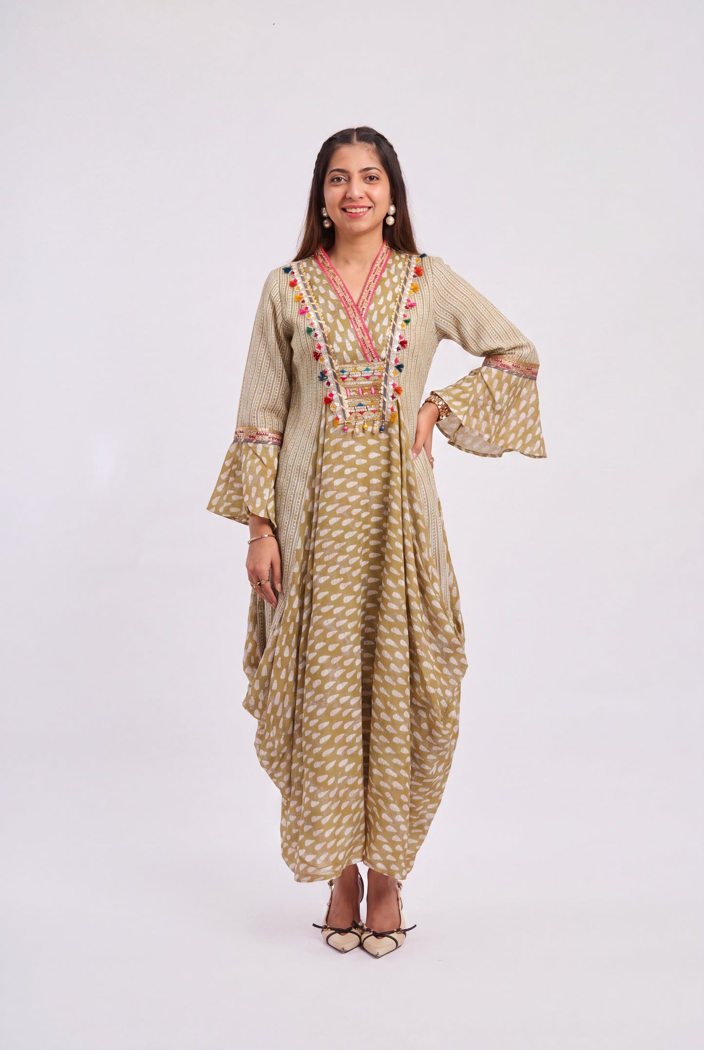 Tbfo Olive Noor Draped Dress