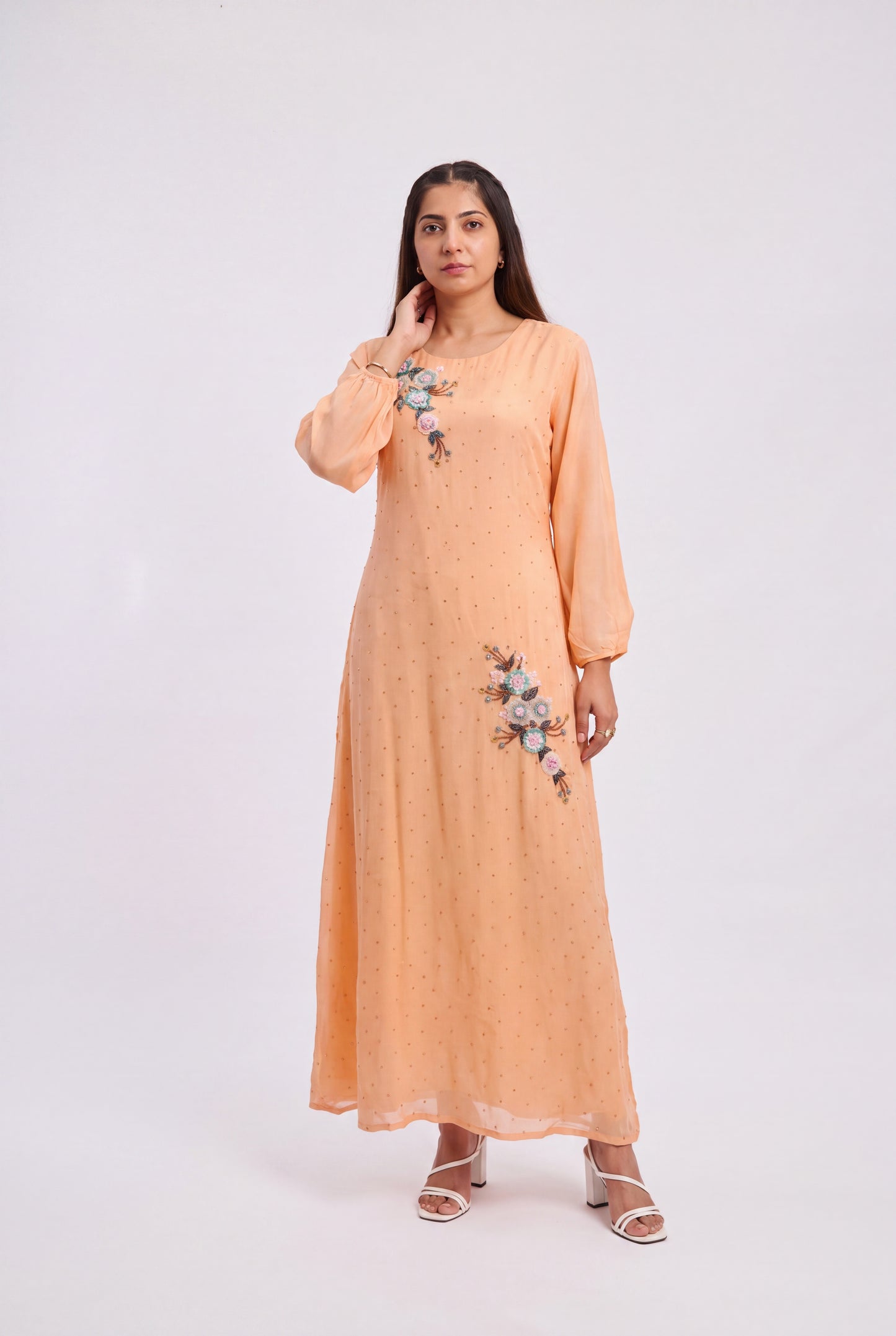 Tbfo Peach Aura Embellished Dress