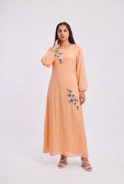 Tbfo Peach Aura Embellished Dress