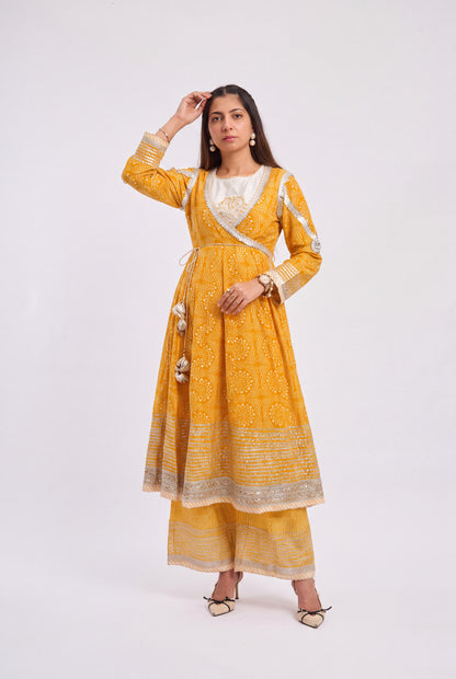 Tbfo Golden Glow Angrakha Set