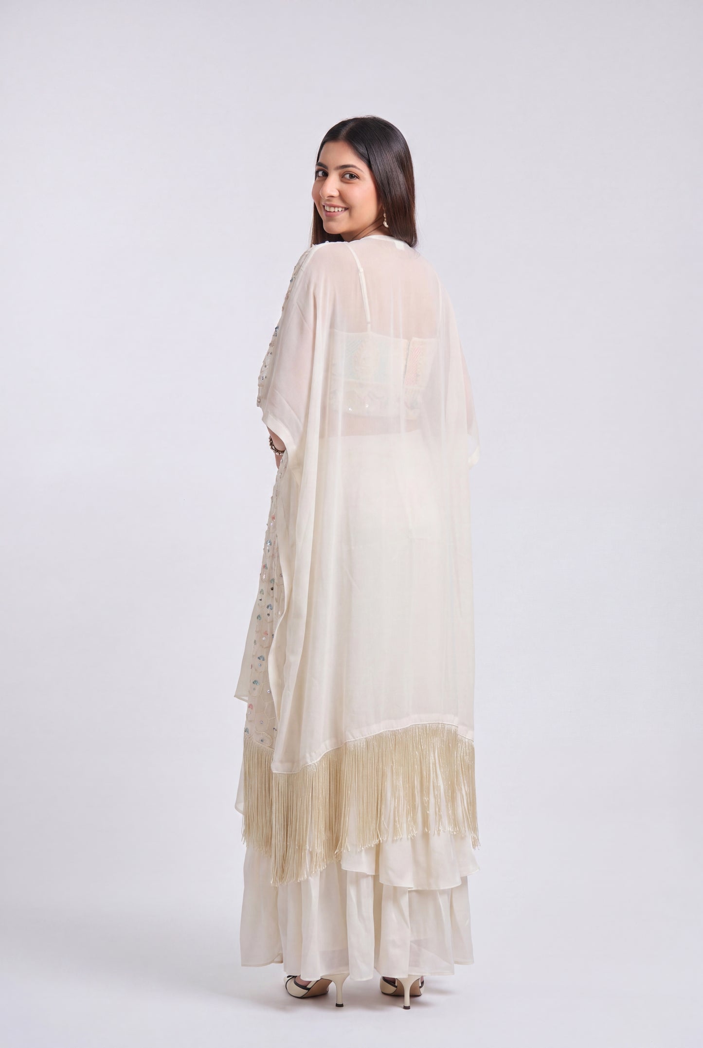 Tbfo Ivory Whisper Cape Set