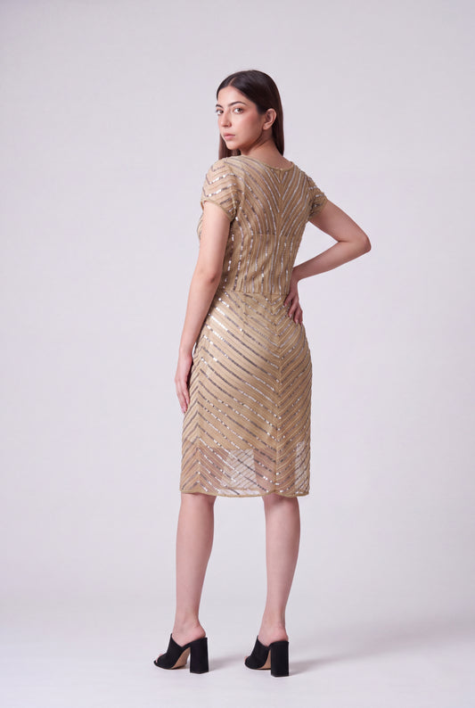 Tbfo Champagne Shimmer Dress