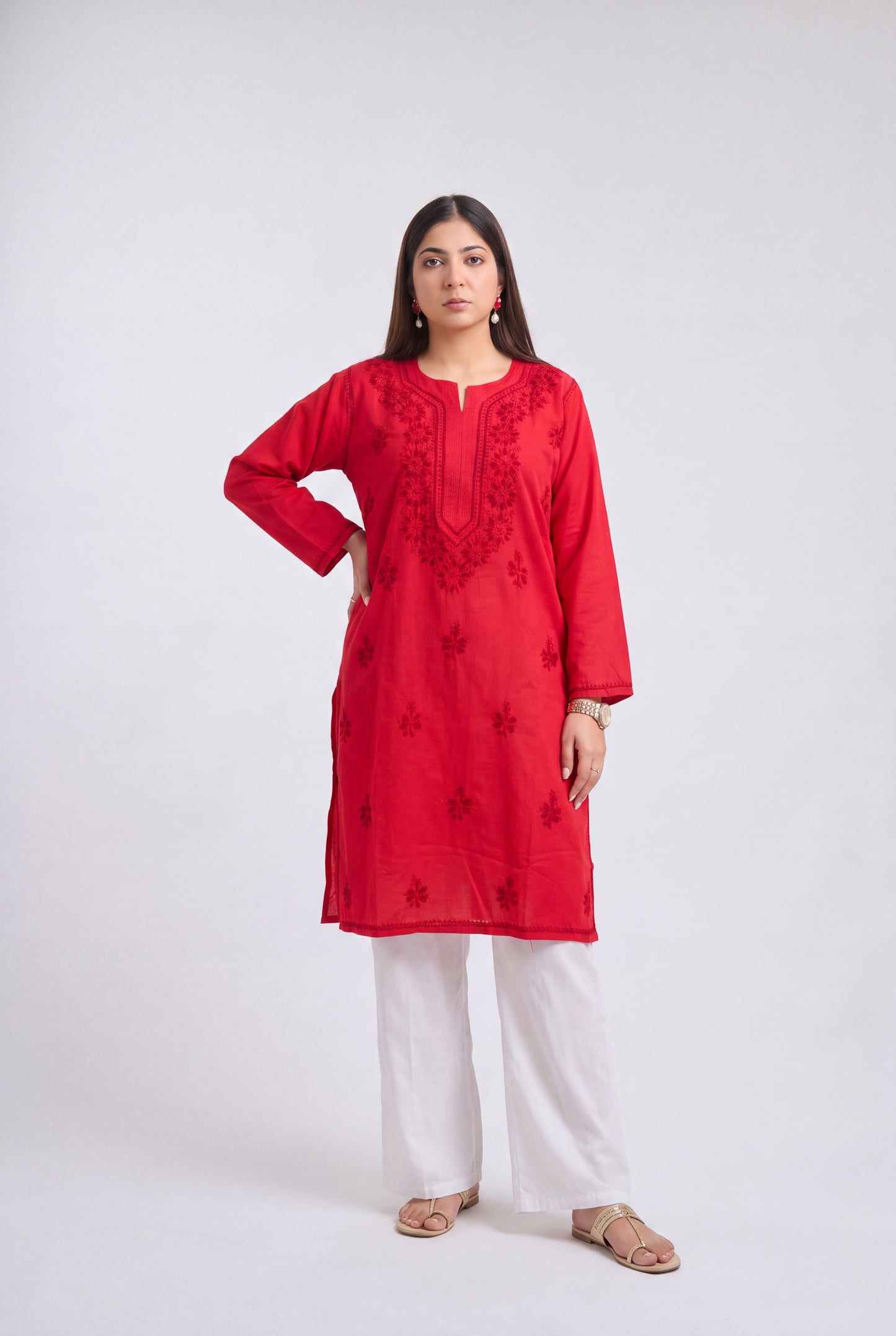 Tbfo Saffron Soul Red Kurta Set