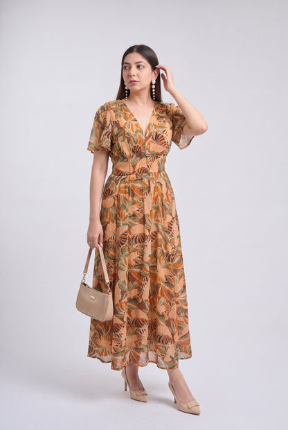 Tbfo Rustic Botanica Flare Dress