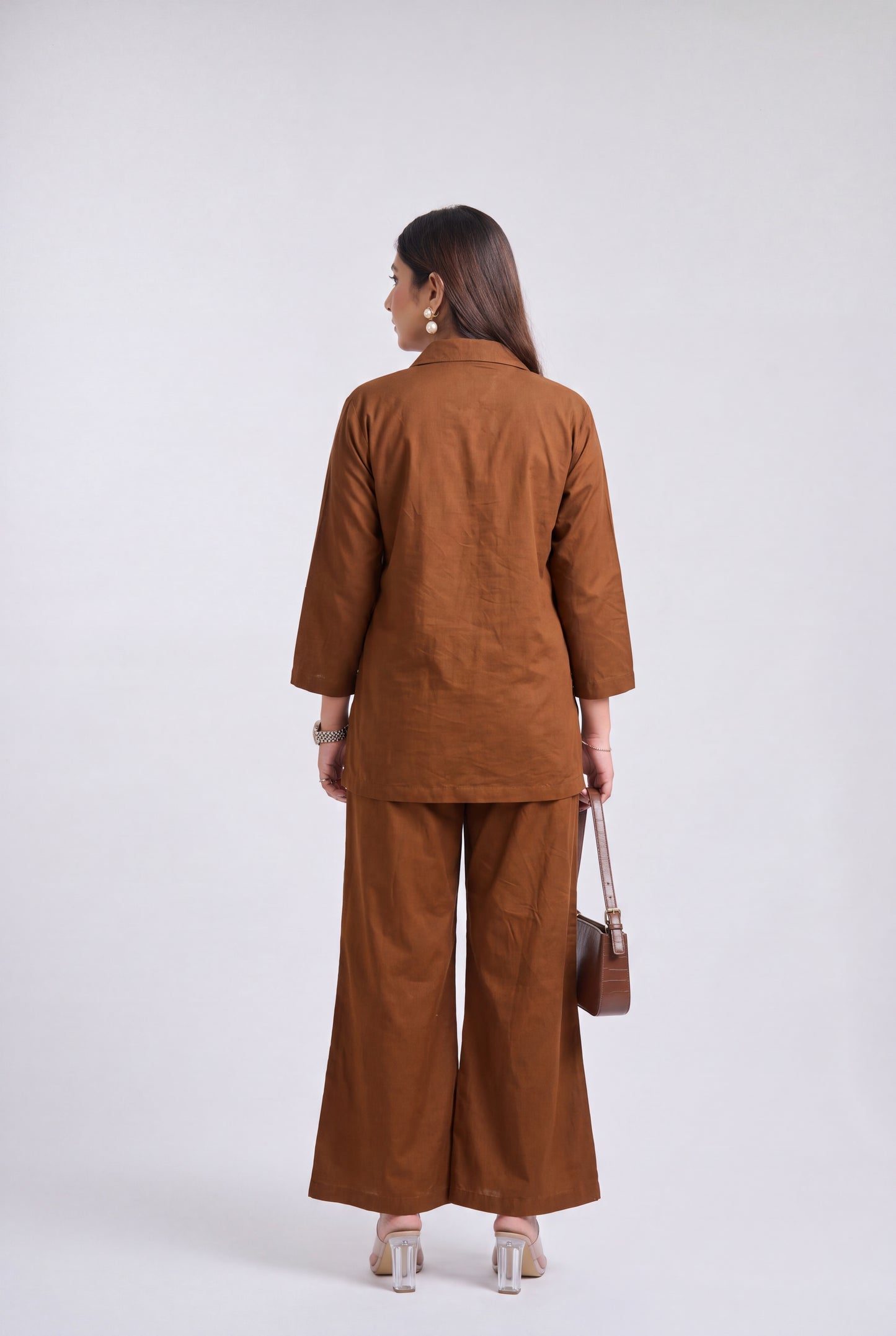 Tbfo Cafe Botanique Brown Coord Set