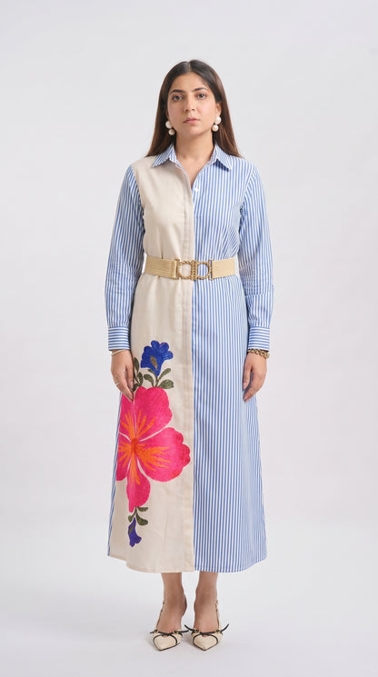 Tbfo Collaberation Blue Multi Dress