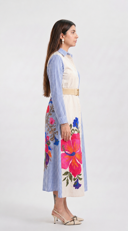 Tbfo Collaberation Blue Multi Dress