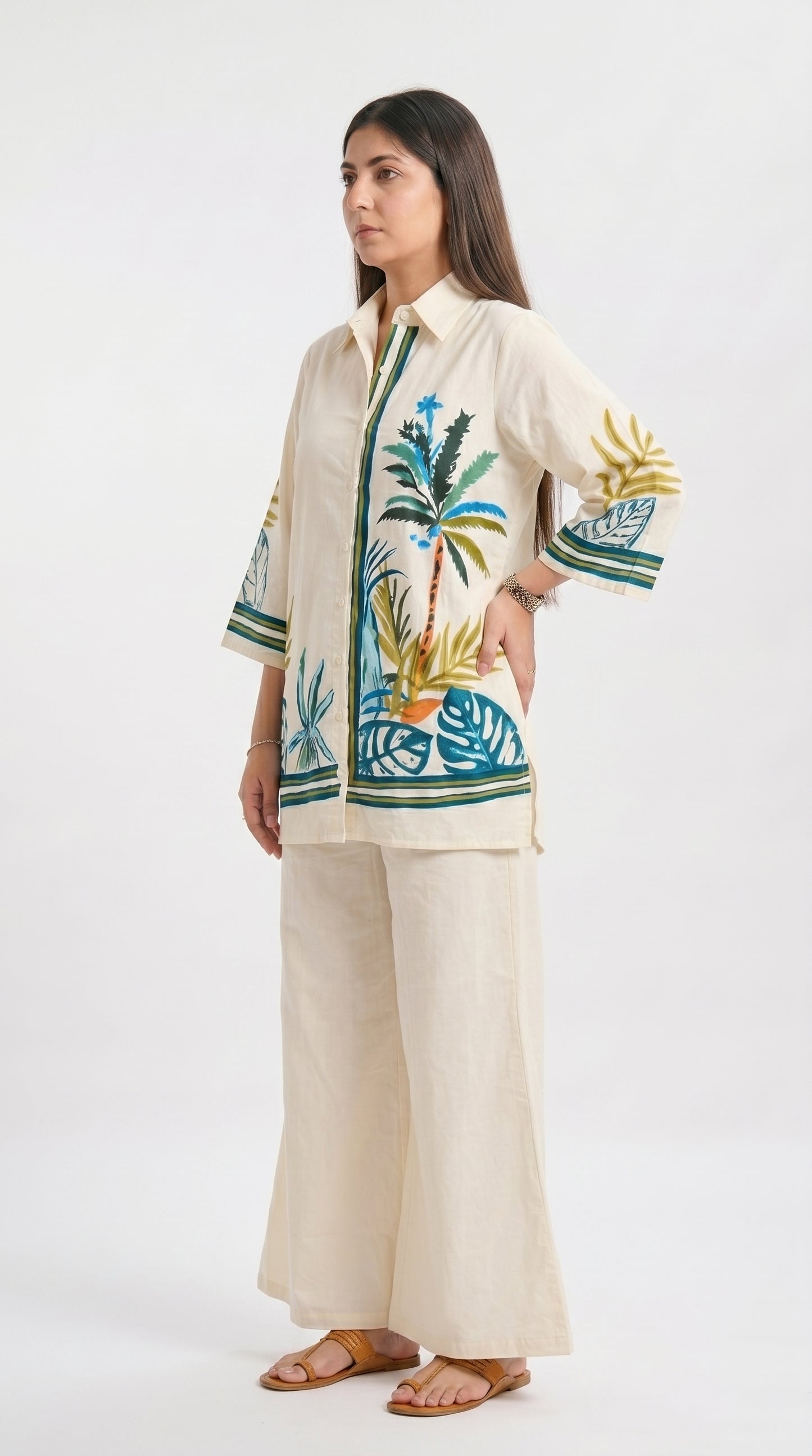 Tbfo Haryali Off-White Coord Set