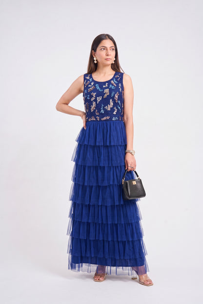 Tbfo Blue Seq frill Dress