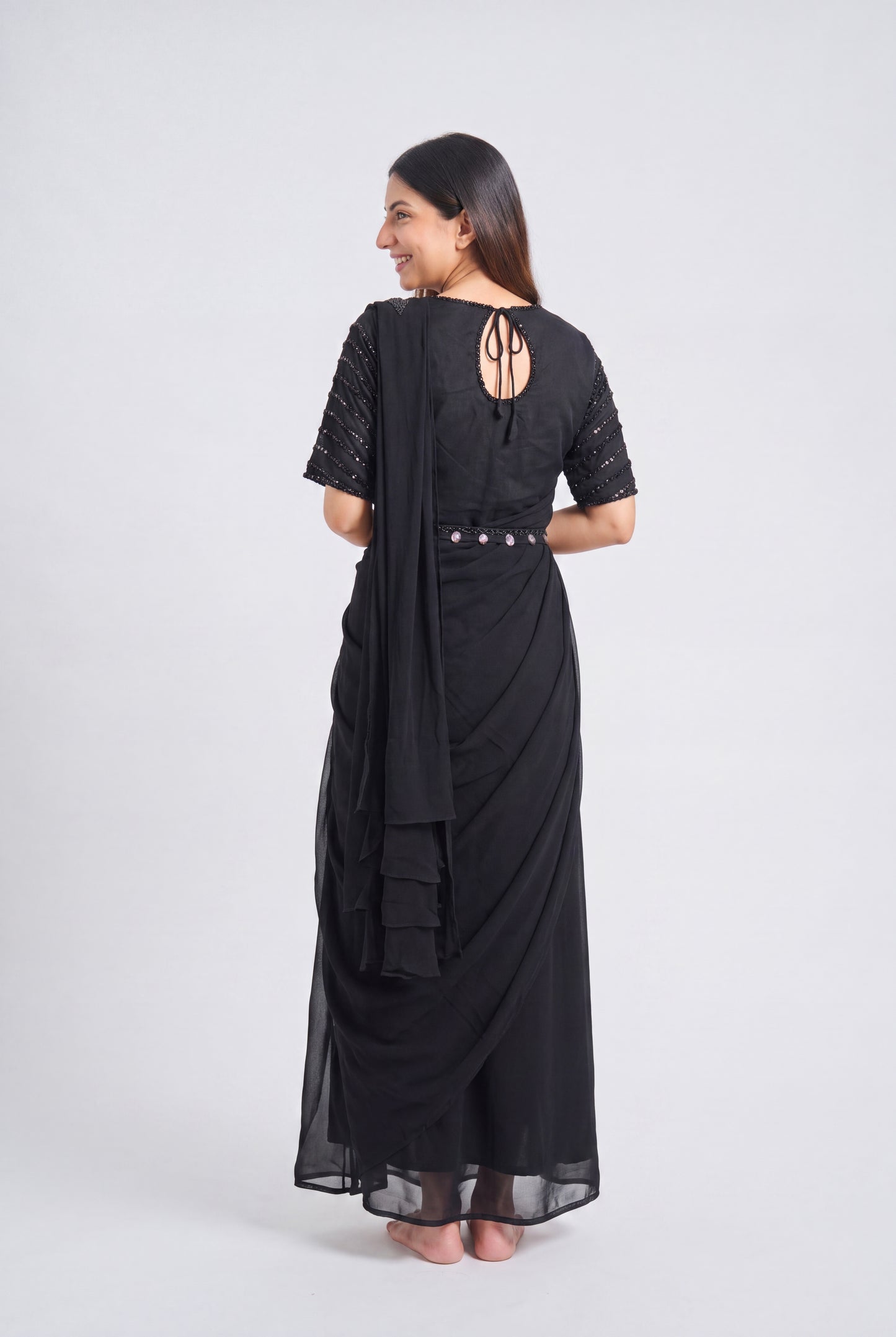 Tbfo Onyx Grace Saree Gown