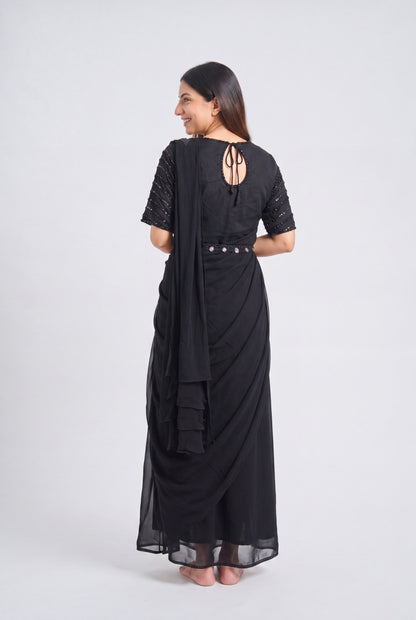 Tbfo Onyx Grace Saree Gown