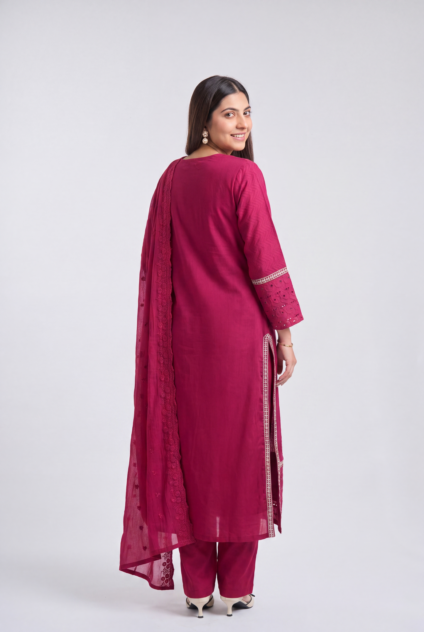 Tbfo Ruhani Magenta Suit Set
