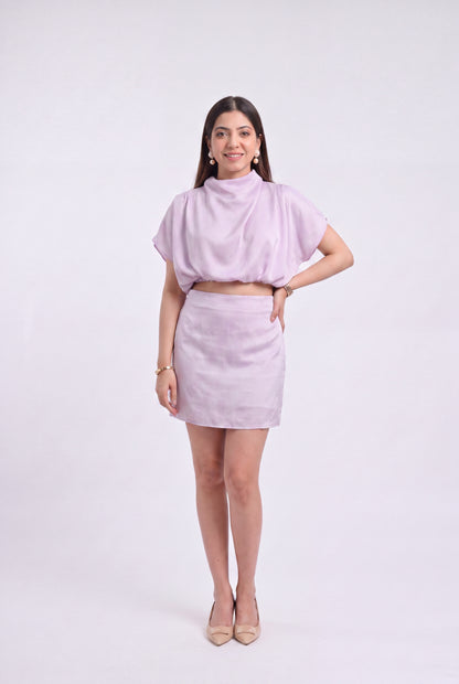 Tbfo Lilac high-neck crop top