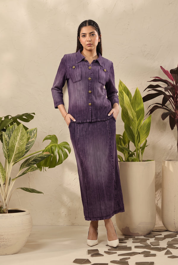 Tbfo Baingani Bomb – Washed Shirt & Skirt Co-ord Set