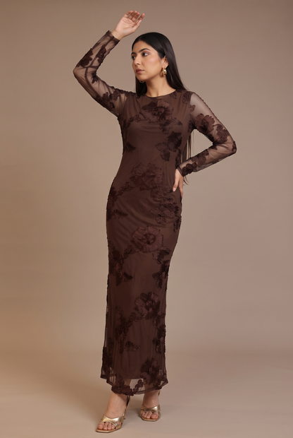 Tbfo Wineary – Elegant Embroidered Dress
