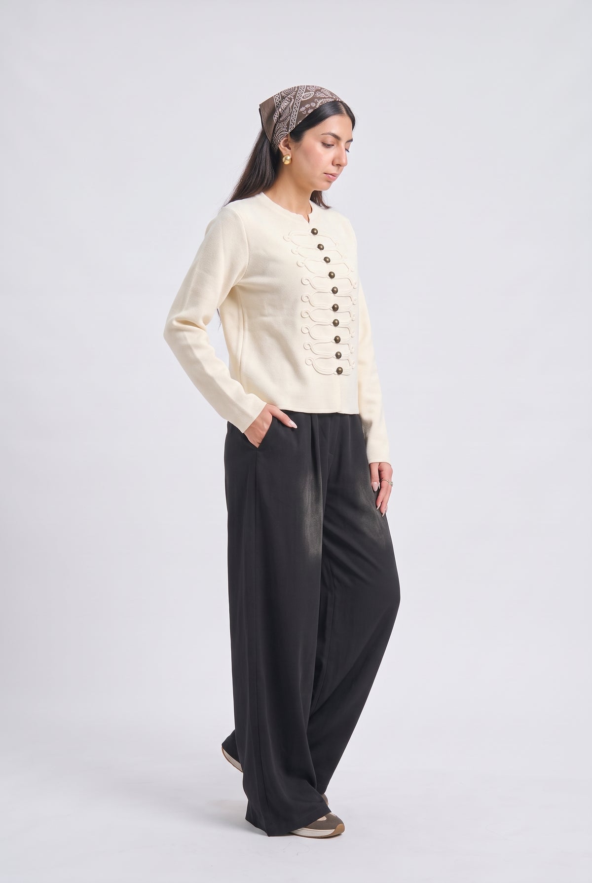 Tbfo Naji Jacket – Military-Inspired Button Detail Top