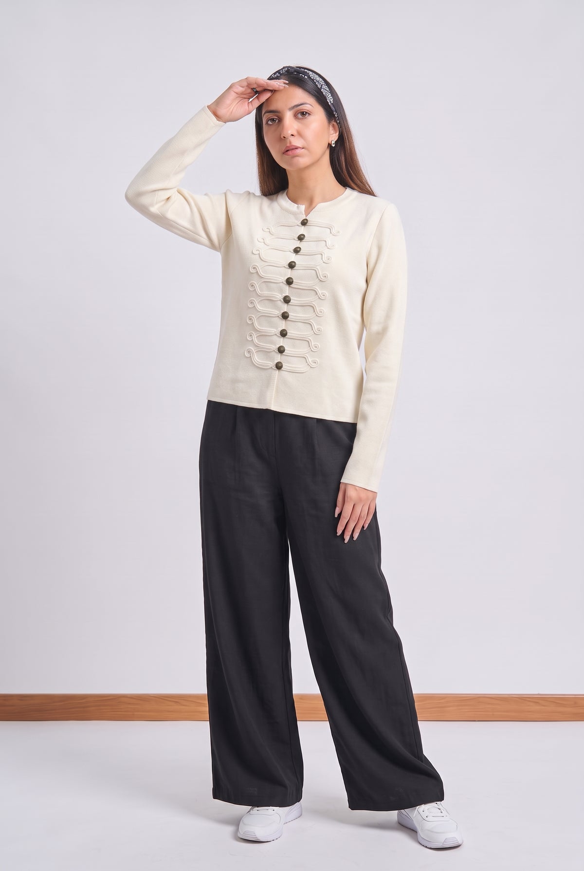 Tbfo Naji Jacket – Military-Inspired Button Detail Top