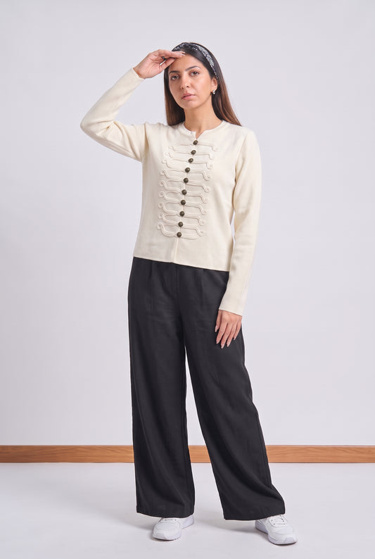 Tbfo Naji Jacket – Military-Inspired Button Detail Top