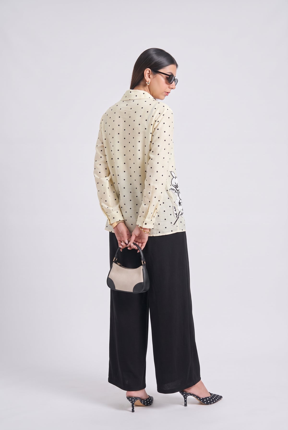 Tbfo Jhalar Neck – Floral Embroidered Shirt Top
