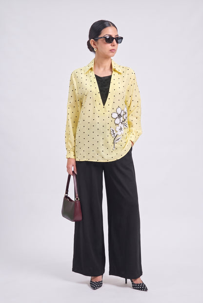 Tbfo Jhalar Neck – Floral Embroidered Shirt Top