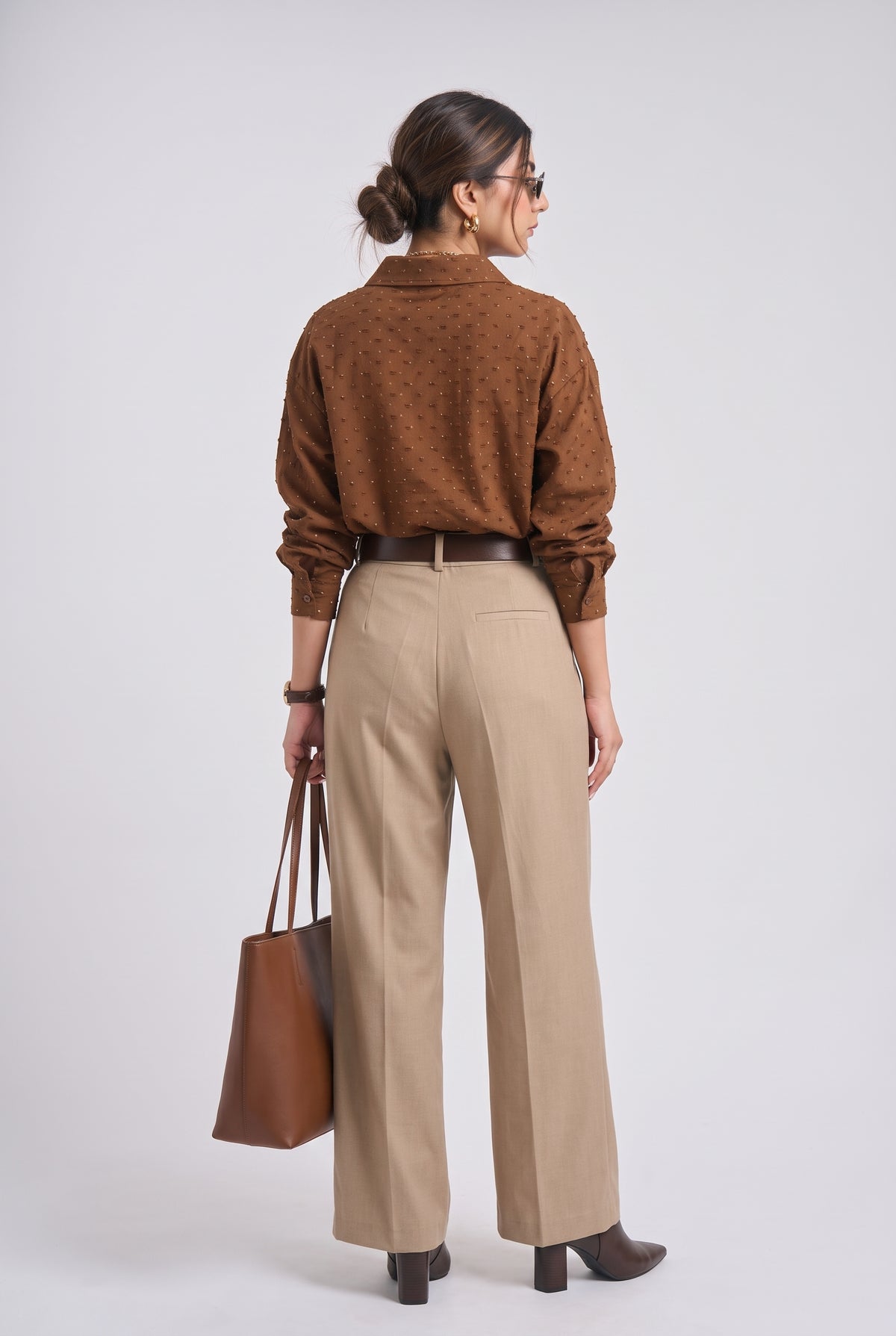 Tbfo Cadbury Crackle Brown Textured Shirt