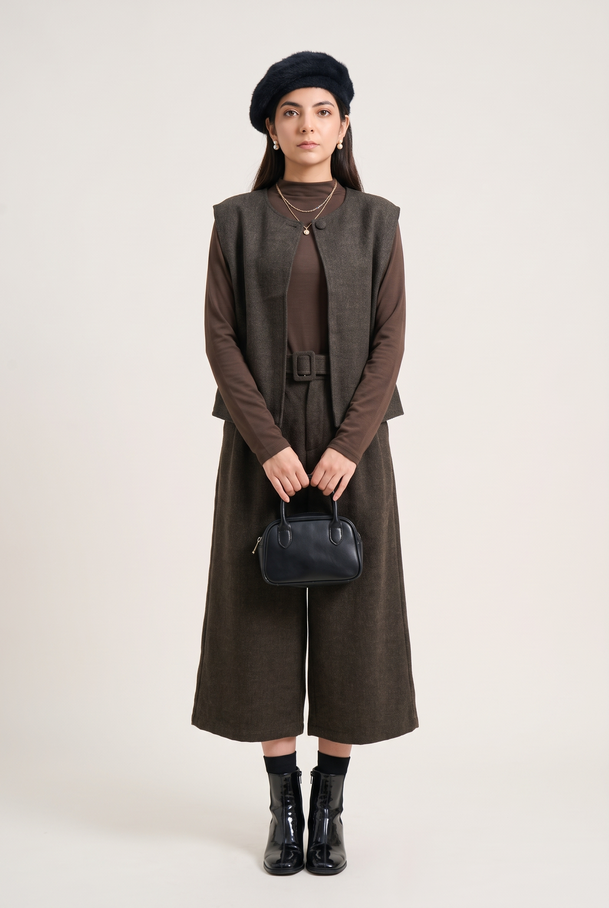 Tbfo Thand Aur Chai – Charcoal Grey Co-Ord Set with Sleeveless Jacket