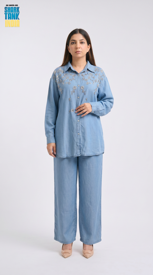 Tbfo Maa Powder Blue Coord Set