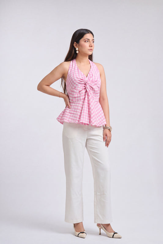 Pink Picnic Knot Top