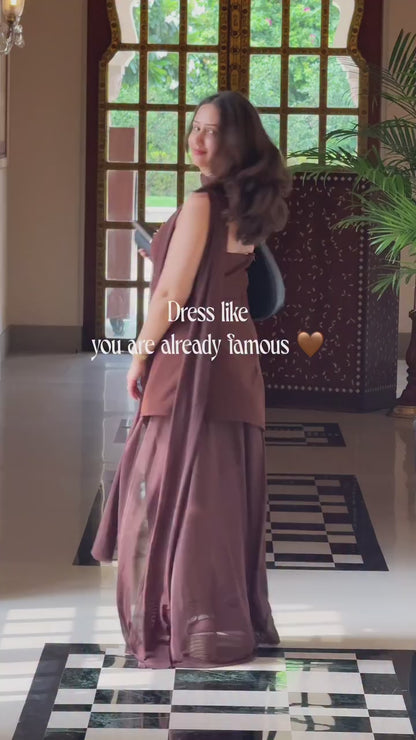 Tbfo Tez Ladki Brown Dress