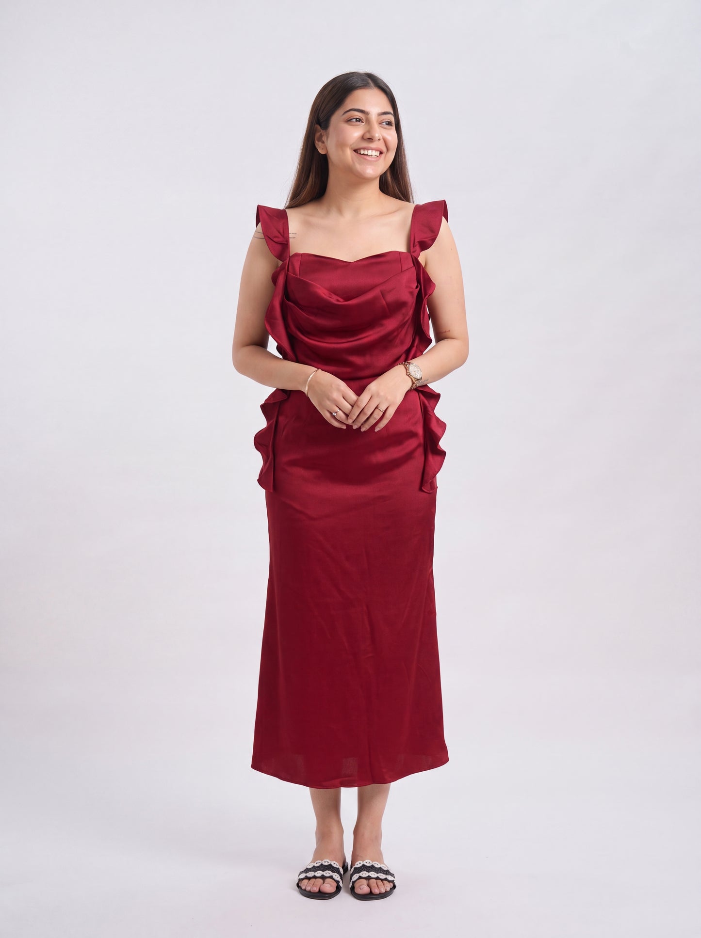 Tbfo Billionaire Choice  Wine Red Dress