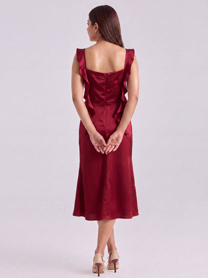 Tbfo Billionaire Choice  Wine Red Dress