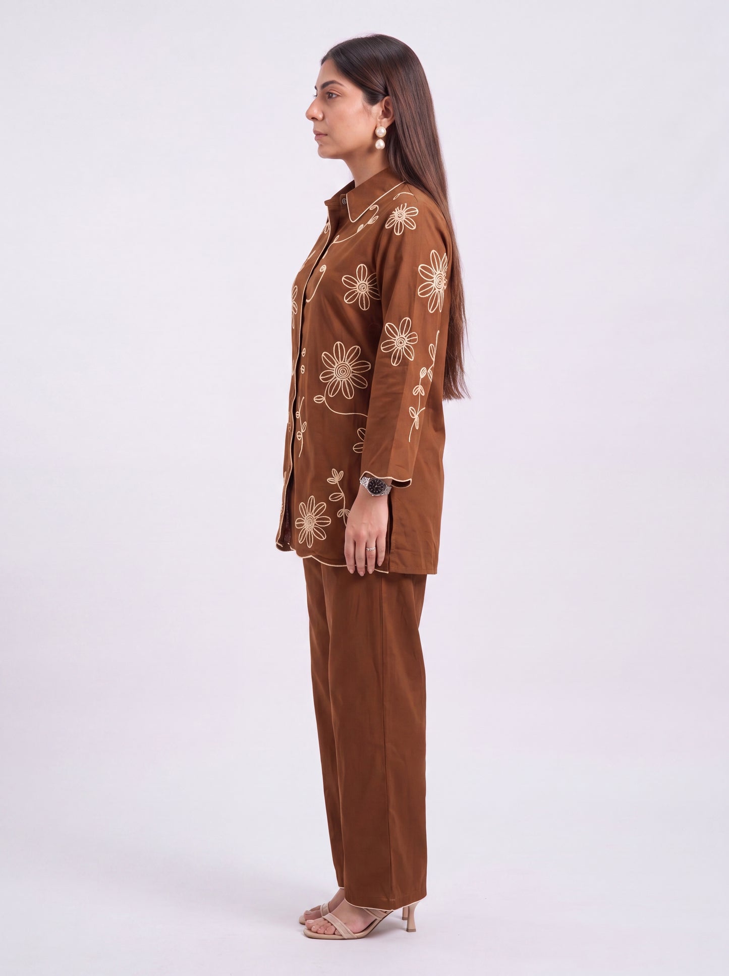 Tbfo Coffee Garden Brown Coord Set