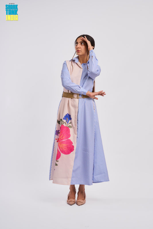 Tbfo Collaberation Blue Multi Dress