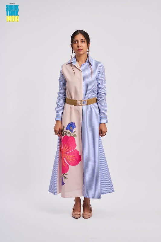 Tbfo Collaberation Blue Multi Dress