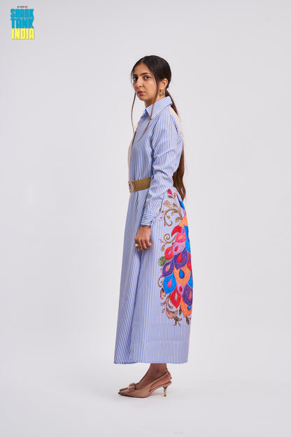 Tbfo Collaberation Blue Multi Dress