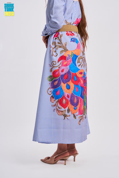 Tbfo Collaberation Blue Multi Dress