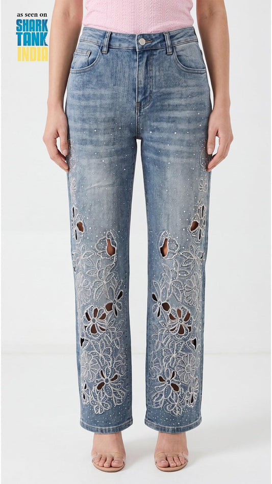 Tbfo Crazy Rose Blue Jeans