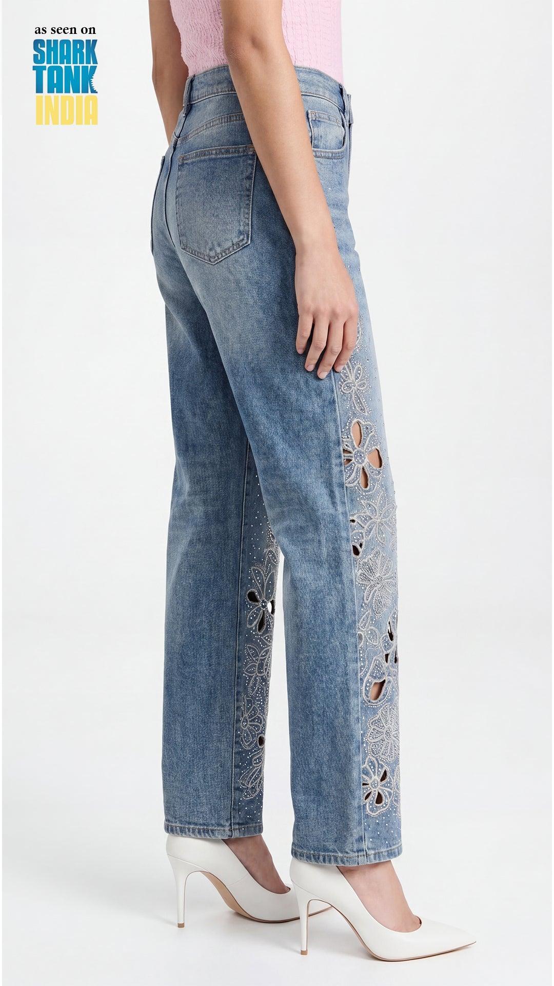Tbfo Crazy Rose Blue Jeans