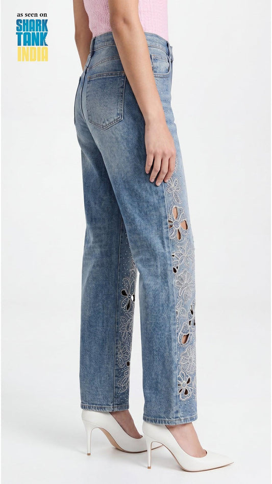 Tbfo Crazy Rose Blue Jeans