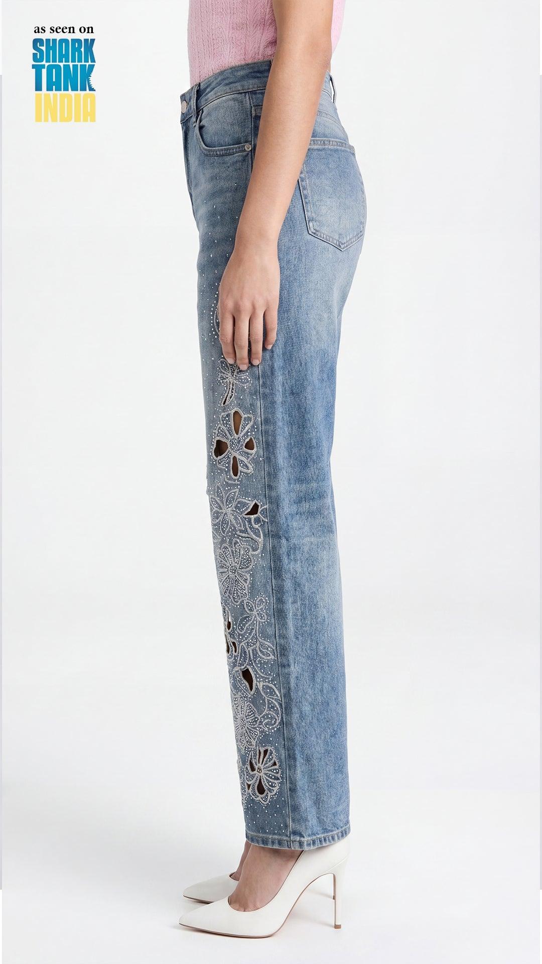 Tbfo Crazy Rose Blue Jeans