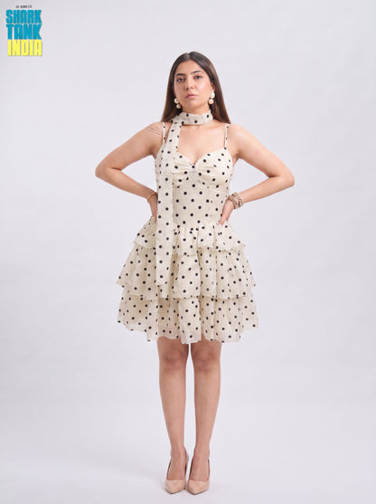 Tbfo Daisy Dot Ivory White Dress