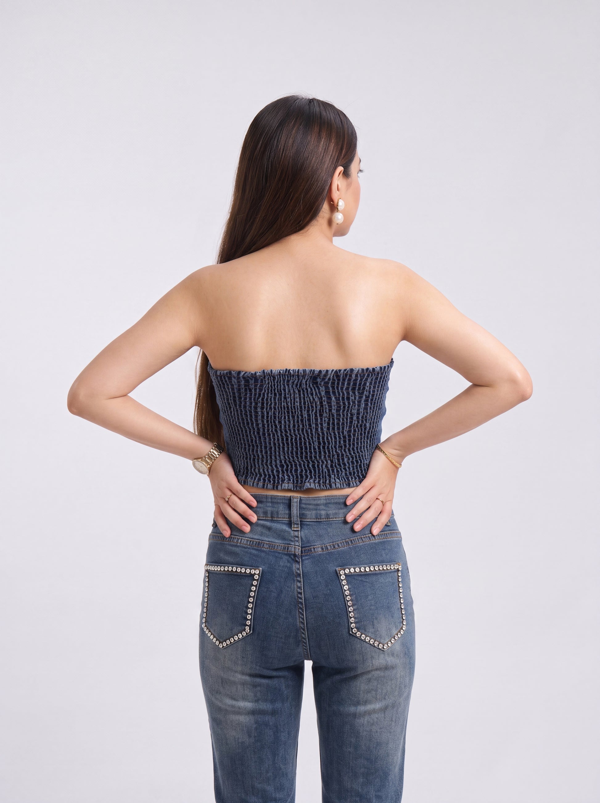 Tbfo Diamond Lace Blue Top