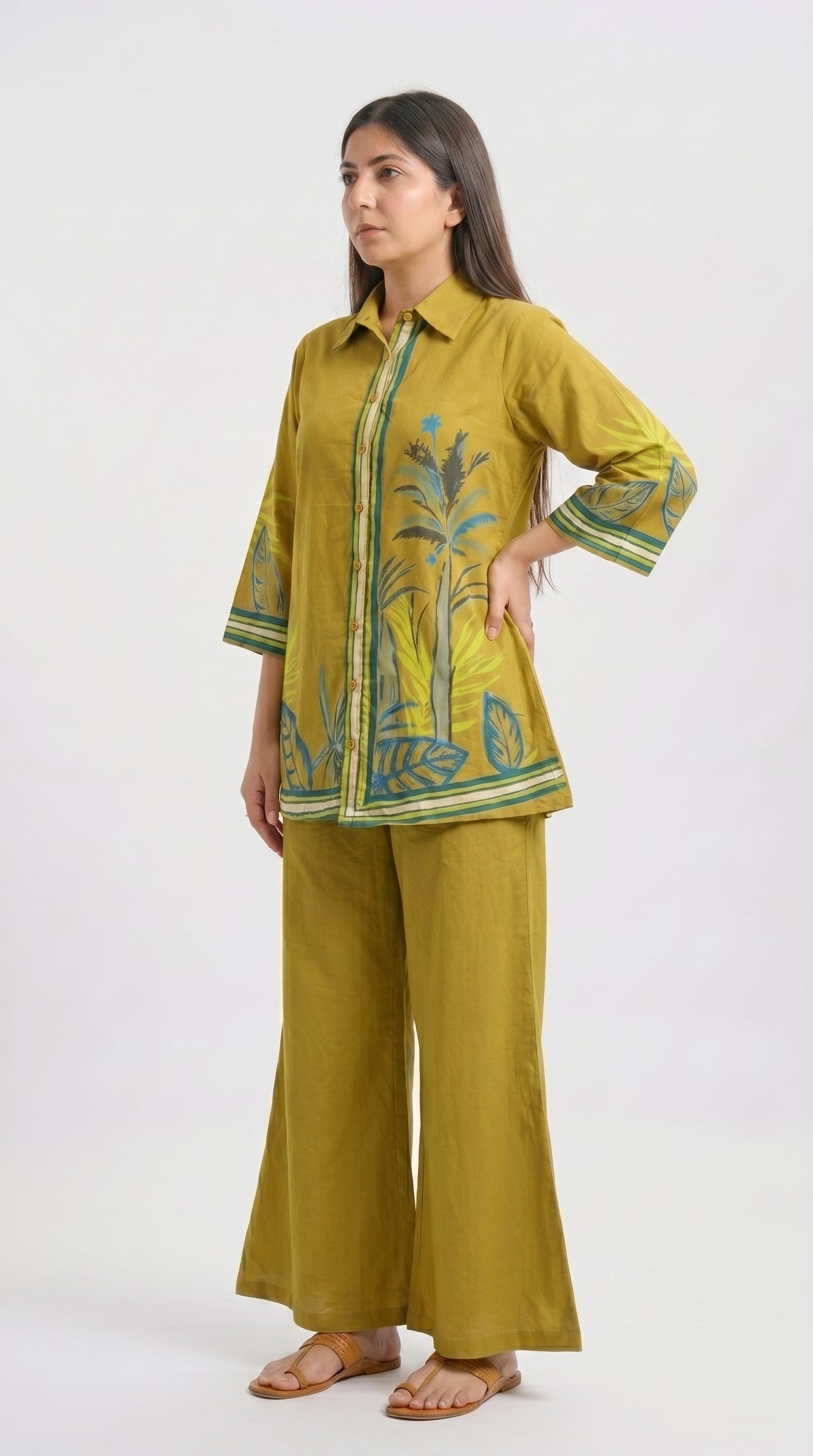 Tbfo Dubai Desert Safari Mustard Coord Set