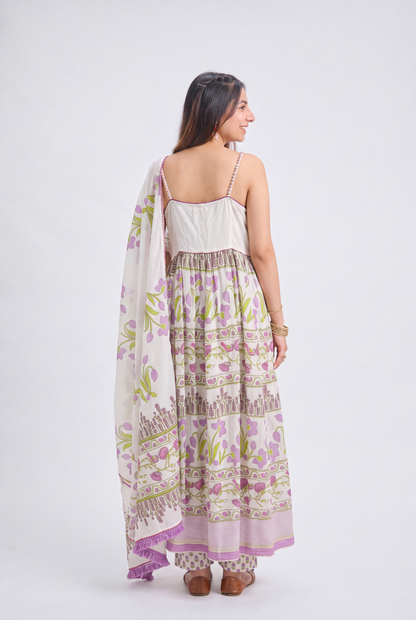 Tbfo Lavender Bloom Anarkali Set