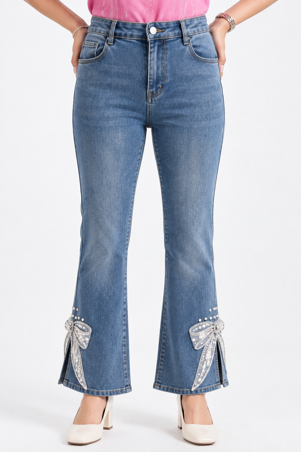 Tbfo Little Bow Blue Jeans