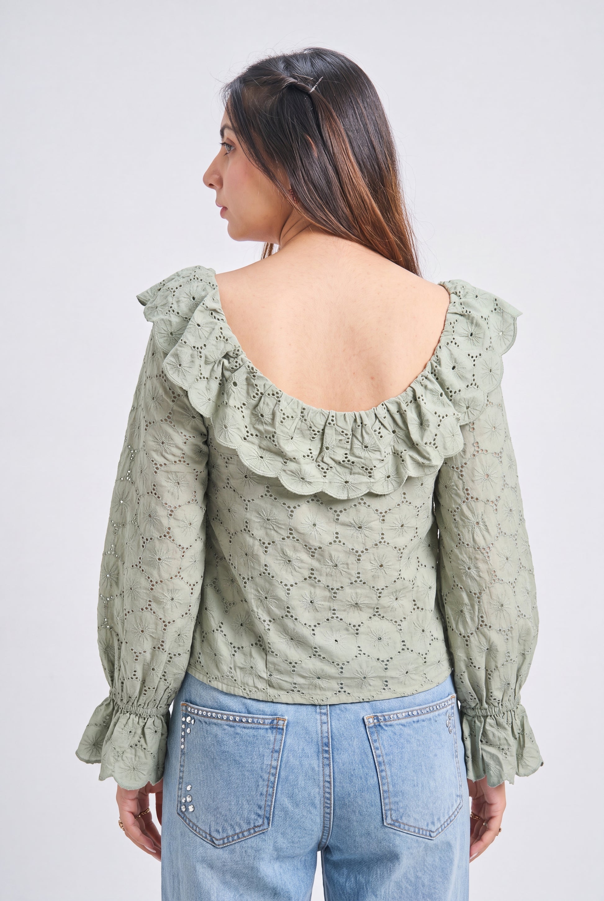 Tbfo Off Shoulder Green Top
