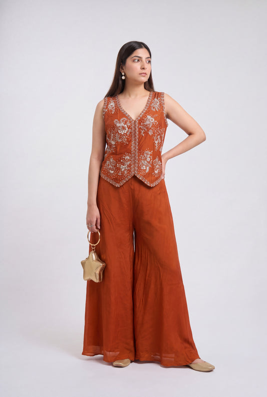Tbfo Orange Blossom Palazzo Set